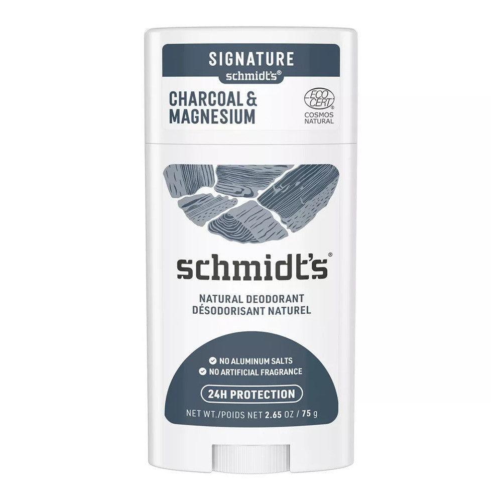 Schmidts Natural Deodorant Stick, Charcoal And Magnesium, 2.65 Oz